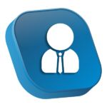 3D rounded box icon with a person outline inside